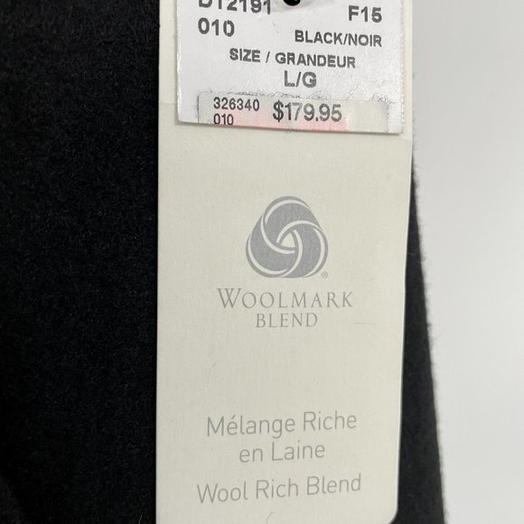 NWT Men's Large Black Wool "Pea" Coat - LeChateau - Picture 4 of 11